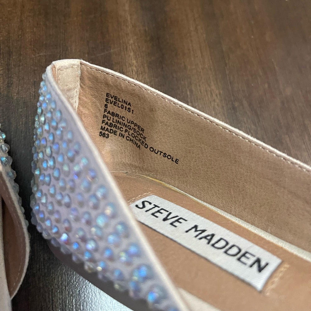 Steve Madden Rhinestone Embellished Flats - Beige - Picture 5 of 6